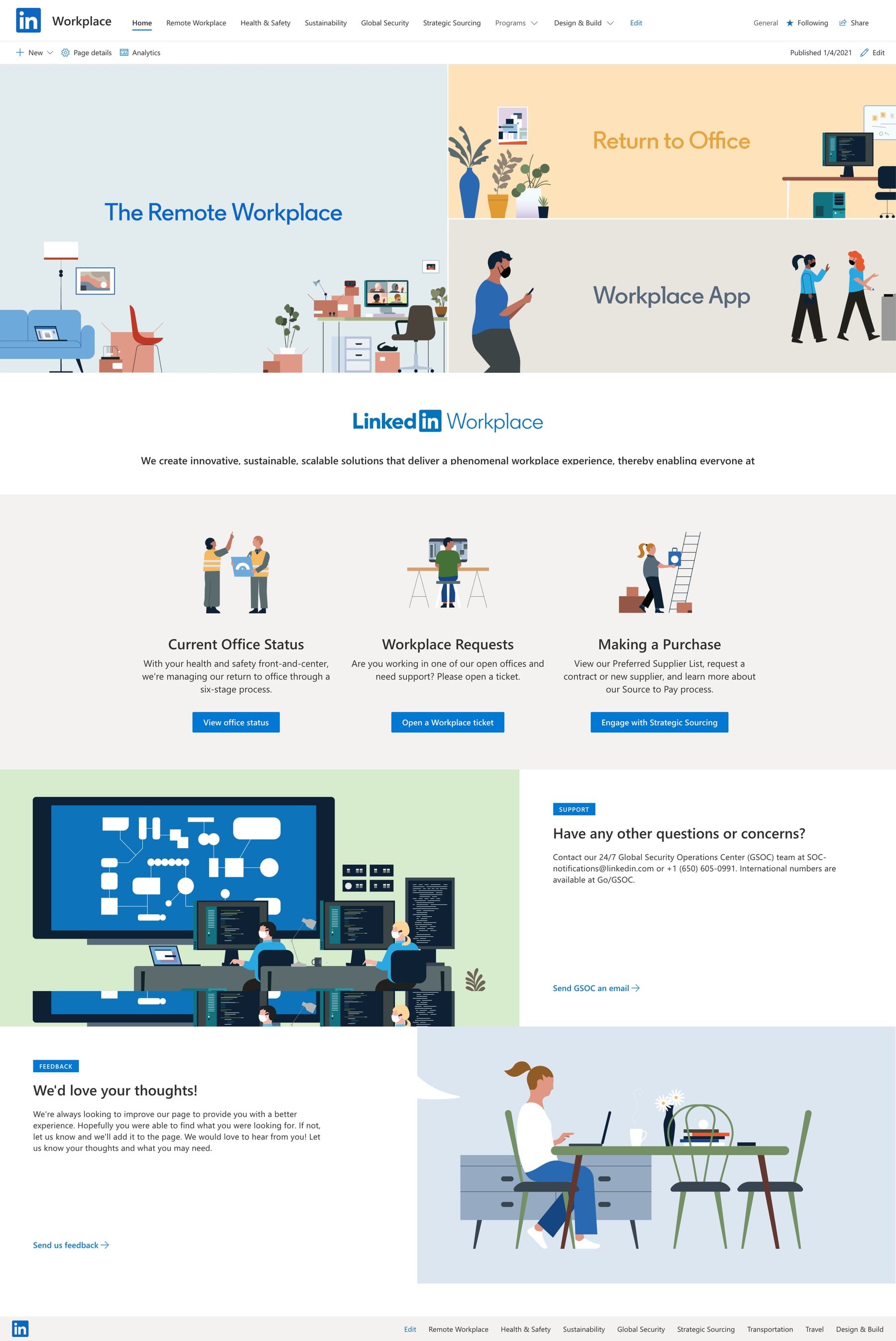 The rebuilt homepage with three labelled task cards and a clear support path